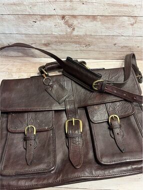 Vintage Hidesign Deep Brown Briefcase Satchel